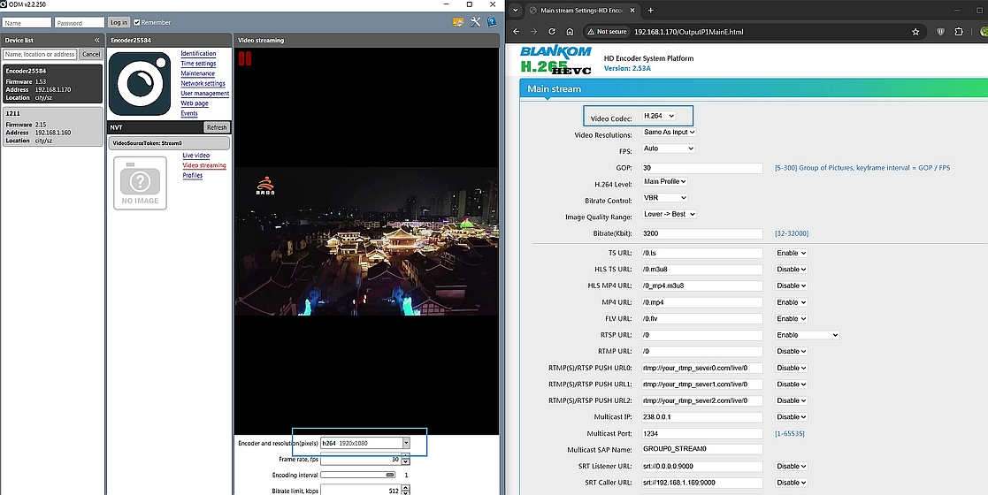 web-ui ODM-h.264image