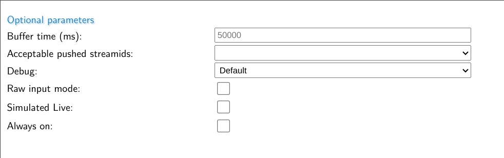 Picture showing optional parameters as explained below